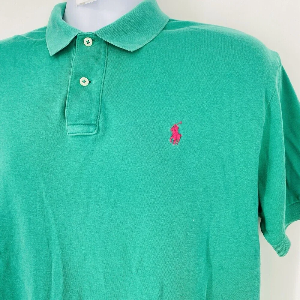 Polo Ralph Lauren Men's Kelly Green 100% Cotton Polo Shirt Size Medium